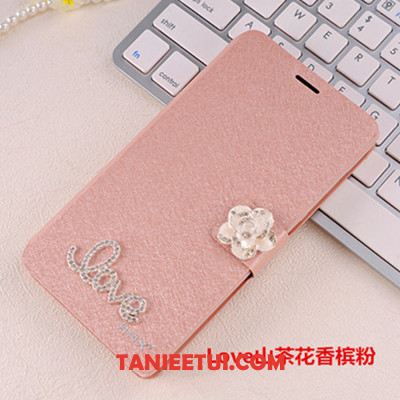 Etui Xiaomi Redmi 6 Czerwony Tendencja Rhinestone, Obudowa Xiaomi Redmi 6 Osobowość Skórzany Futerał Ochraniacz Beige