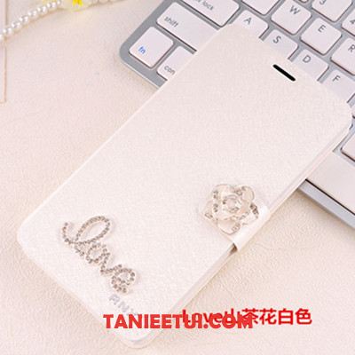 Etui Xiaomi Redmi 6 Czerwony Tendencja Rhinestone, Obudowa Xiaomi Redmi 6 Osobowość Skórzany Futerał Ochraniacz Beige