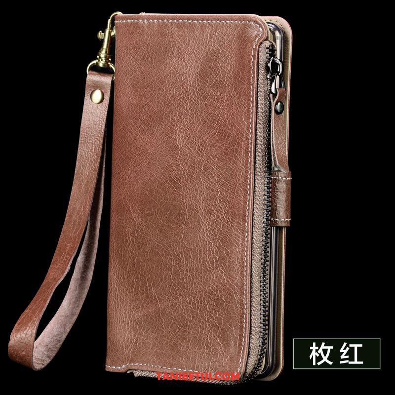 Etui Xiaomi Redmi 6 Kreatywne Ochraniacz Portfel, Futerał Xiaomi Redmi 6 Czerwony Prawdziwa Skóra Telefon Komórkowy Braun Beige