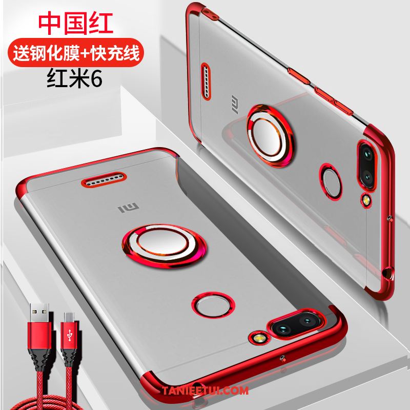 Etui Xiaomi Redmi 6 Modna Marka Magnetyzm All Inclusive, Pokrowce Xiaomi Redmi 6 Telefon Komórkowy Wspornik Ring Beige