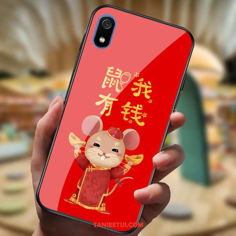 Etui Xiaomi Redmi 7a Nowy Osobowość Lustro, Obudowa Xiaomi Redmi 7a Czerwony Mały Kreskówka Beige