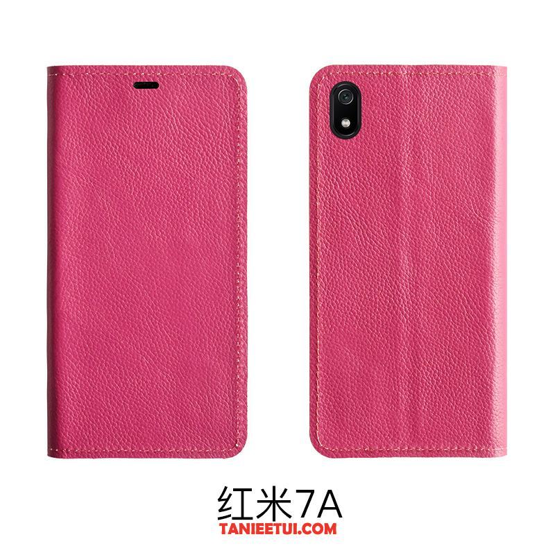 Etui Xiaomi Redmi 7a Ochraniacz Telefon Komórkowy Klapa, Pokrowce Xiaomi Redmi 7a Mały Prawdziwa Skóra Wzór Braun Beige