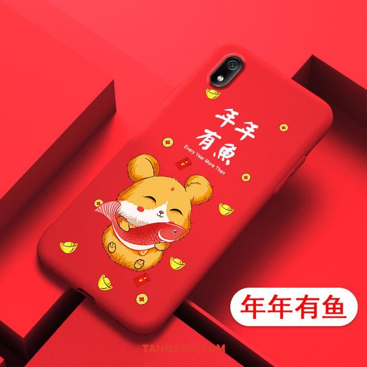 Etui Xiaomi Redmi 7a Piękny Telefon Komórkowy Czerwony, Futerał Xiaomi Redmi 7a Kreskówka Ochraniacz Nowy Beige