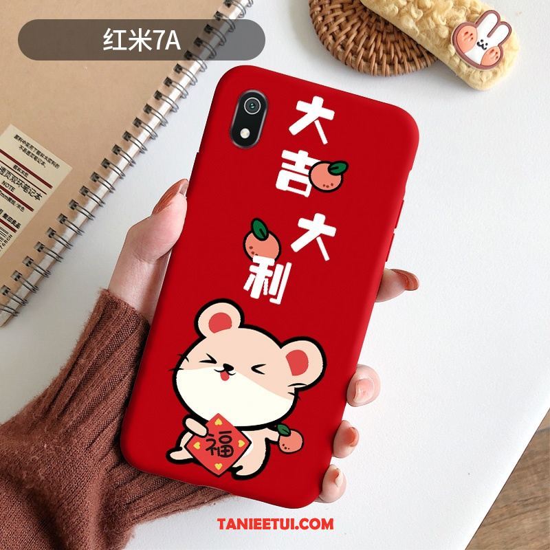 Etui Xiaomi Redmi 7a Rat Duży Anti-fall, Futerał Xiaomi Redmi 7a Kreskówka Mały Ochraniacz Beige