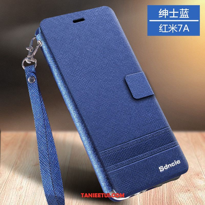 Etui Xiaomi Redmi 7a Skórzany Futerał Niebieski Miękki, Obudowa Xiaomi Redmi 7a Mały Silikonowe All Inclusive Beige