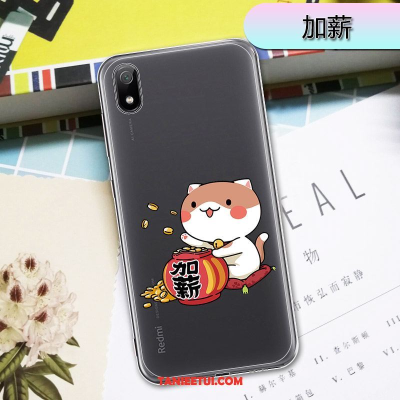 Etui Xiaomi Redmi 7a Telefon Komórkowy Przezroczysty Czerwony, Obudowa Xiaomi Redmi 7a Ochraniacz Anti-fall Mały Beige