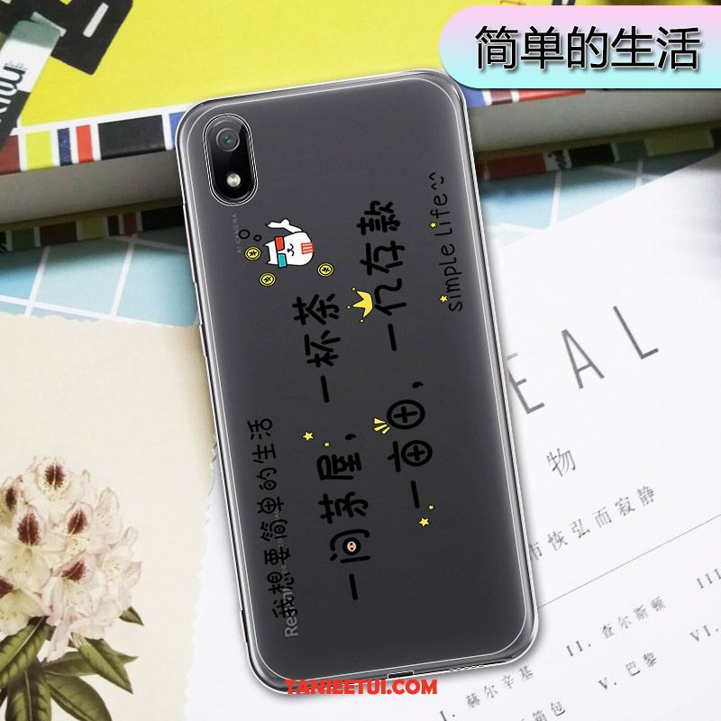 Etui Xiaomi Redmi 7a Telefon Komórkowy Przezroczysty Czerwony, Obudowa Xiaomi Redmi 7a Ochraniacz Anti-fall Mały Beige