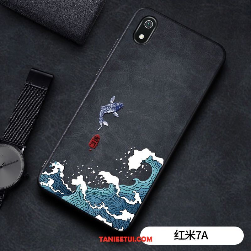 Etui Xiaomi Redmi 7a Tendencja Relief Czarny, Futerał Xiaomi Redmi 7a Czerwony Netto Smok Biznes Beige