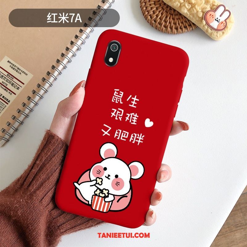 Etui Xiaomi Redmi 7a Zakochani Miękki Czerwony Netto, Obudowa Xiaomi Redmi 7a Nowy Anti-fall Cienkie Beige