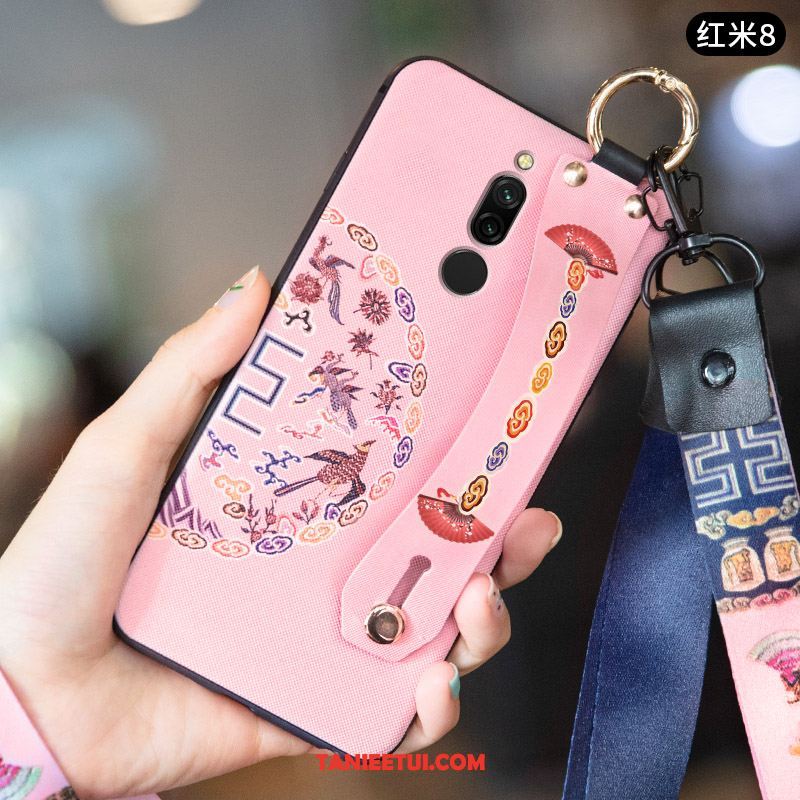 Etui Xiaomi Redmi 8 Czerwony Nubuku Tendencja, Futerał Xiaomi Redmi 8 Telefon Komórkowy Chiński Styl Wiatr Beige