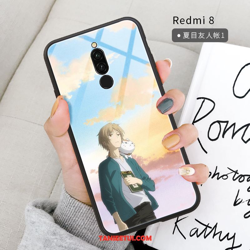 Etui Xiaomi Redmi 8 Czerwony Wiszące Ozdoby Anti-fall, Obudowa Xiaomi Redmi 8 Kreskówka Lustro All Inclusive Beige