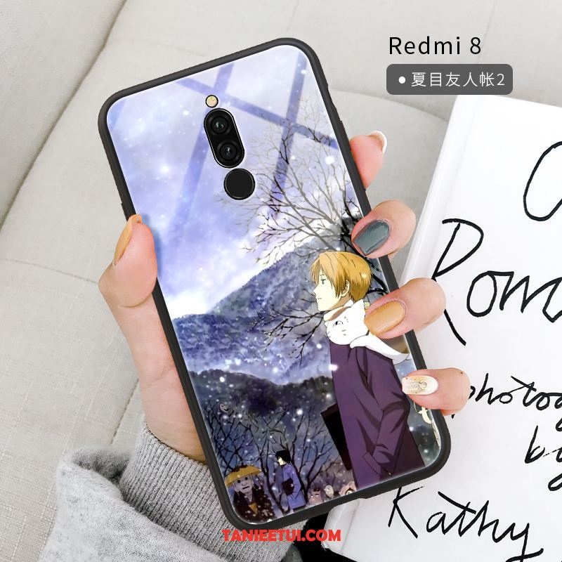 Etui Xiaomi Redmi 8 Czerwony Wiszące Ozdoby Anti-fall, Obudowa Xiaomi Redmi 8 Kreskówka Lustro All Inclusive Beige