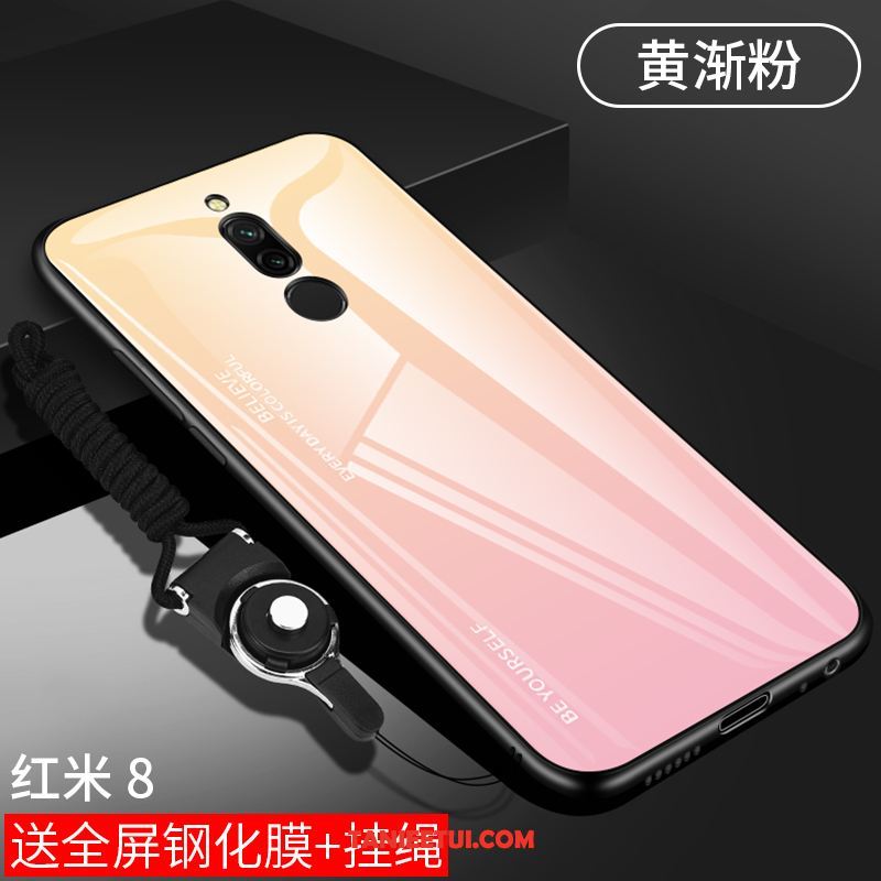 Etui Xiaomi Redmi 8 Modna Marka Czerwony Lustro, Futerał Xiaomi Redmi 8 Ochraniacz Silikonowe Wiszące Ozdoby Beige