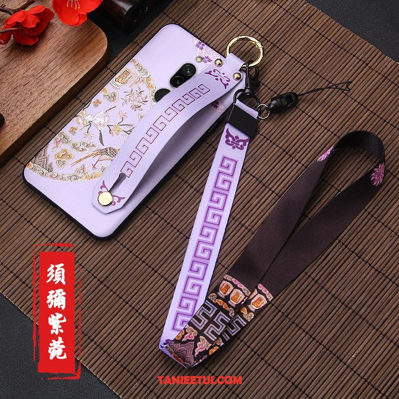 Etui Xiaomi Redmi 8 Relief Mały Kreatywne, Futerał Xiaomi Redmi 8 Silikonowe Chiński Styl Nubuku Beige