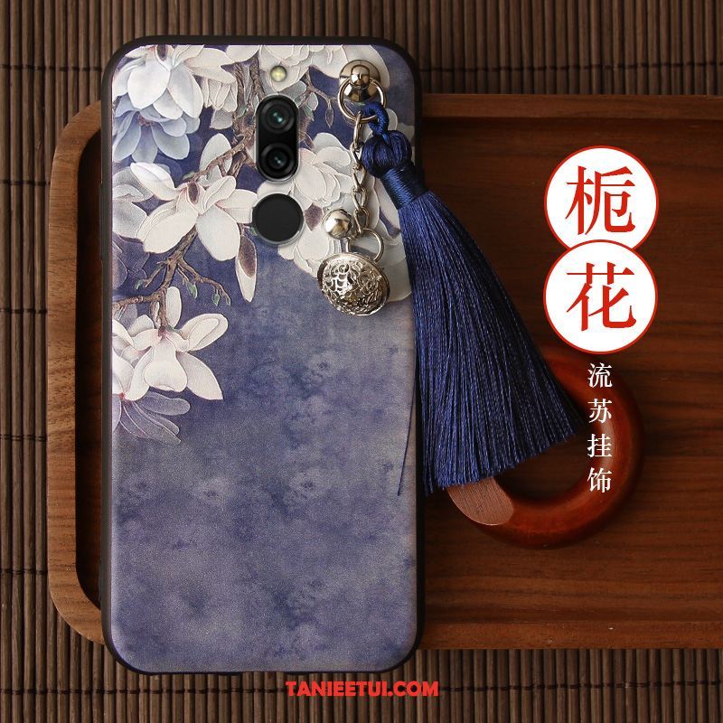Etui Xiaomi Redmi 8 Relief Nubuku Miękki, Obudowa Xiaomi Redmi 8 Mały Z Frędzlami Telefon Komórkowy Beige