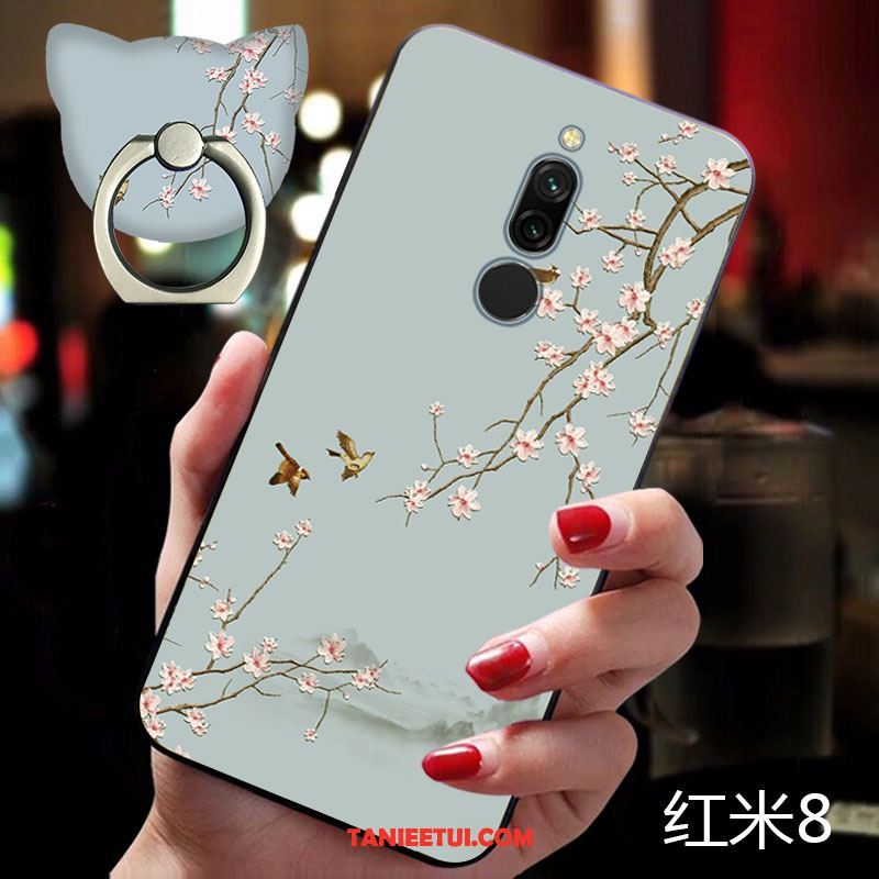 Etui Xiaomi Redmi 8 Telefon Komórkowy Silikonowe Mały, Futerał Xiaomi Redmi 8 Niebieski Czerwony Chiński Styl Beige