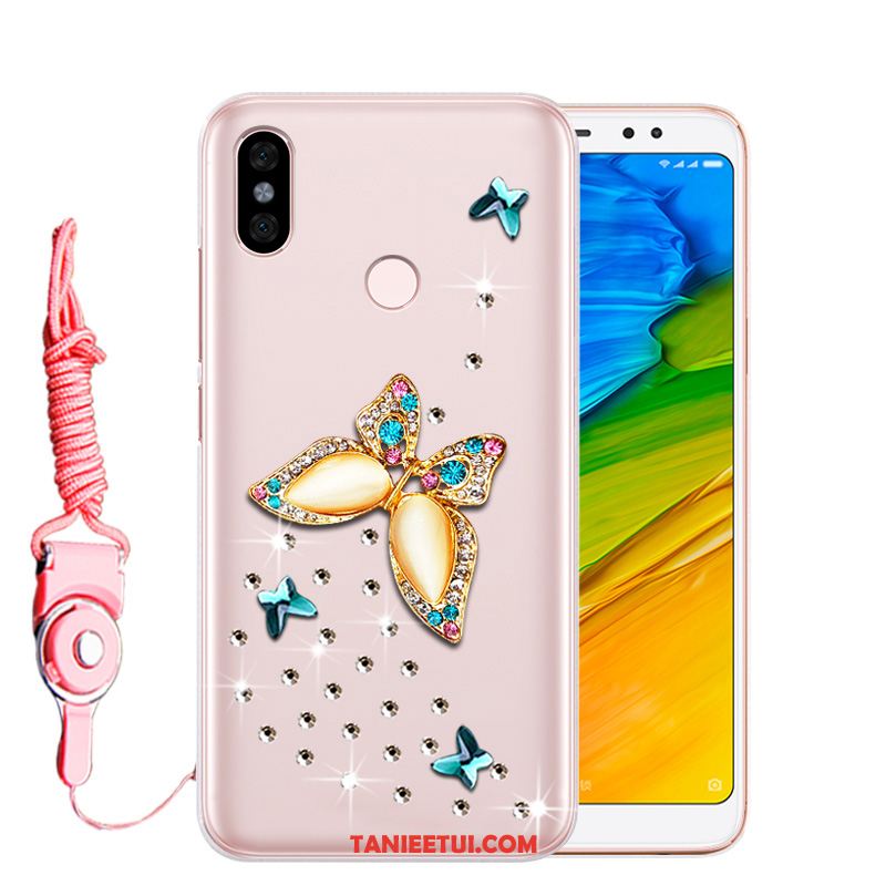 Etui Xiaomi Redmi Note 5 Mały Anti-fall Miękki, Futerał Xiaomi Redmi Note 5 All Inclusive Ochraniacz Rhinestone Beige