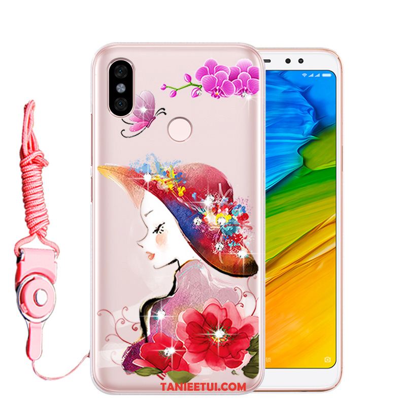 Etui Xiaomi Redmi Note 5 Mały Anti-fall Miękki, Futerał Xiaomi Redmi Note 5 All Inclusive Ochraniacz Rhinestone Beige