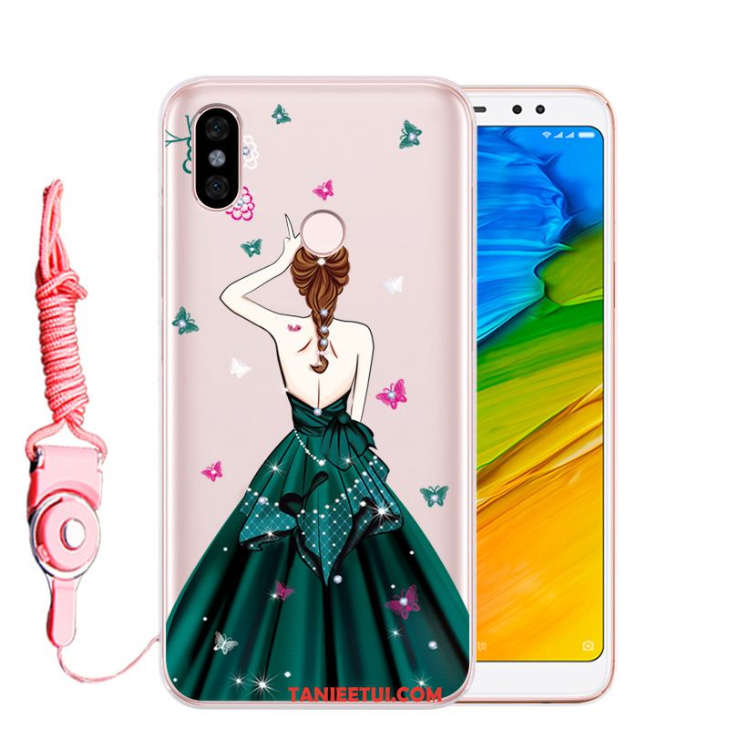 Etui Xiaomi Redmi Note 5 Mały Anti-fall Miękki, Futerał Xiaomi Redmi Note 5 All Inclusive Ochraniacz Rhinestone Beige