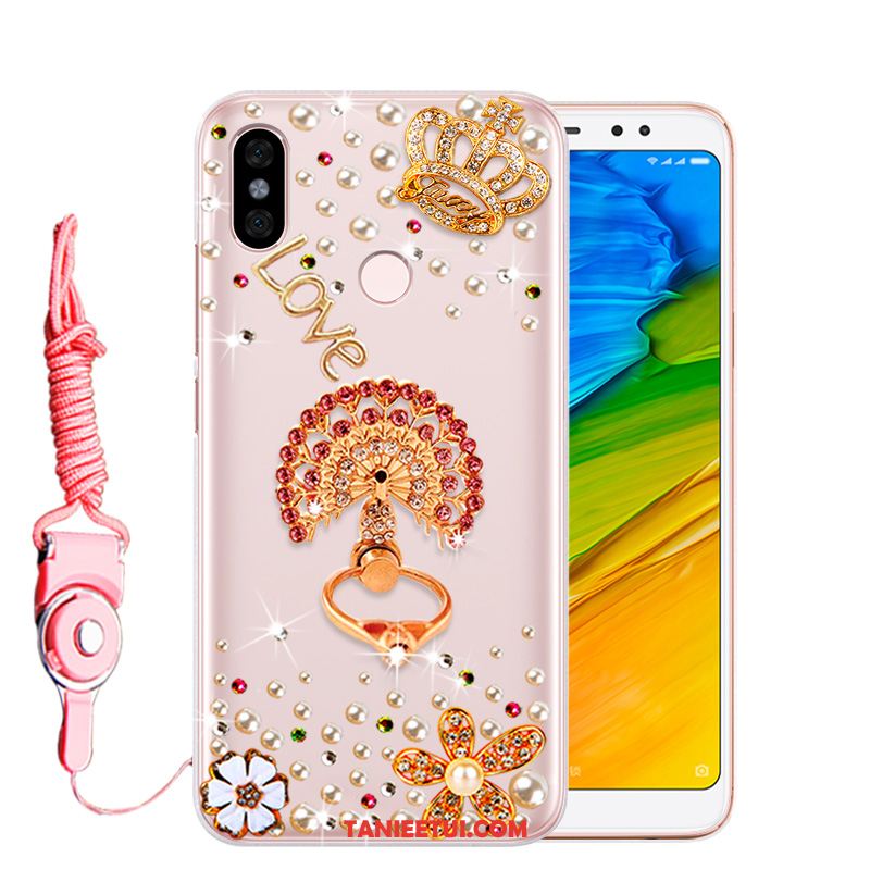 Etui Xiaomi Redmi Note 5 Mały Anti-fall Miękki, Futerał Xiaomi Redmi Note 5 All Inclusive Ochraniacz Rhinestone Beige