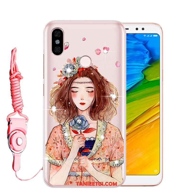 Etui Xiaomi Redmi Note 5 Mały Anti-fall Miękki, Futerał Xiaomi Redmi Note 5 All Inclusive Ochraniacz Rhinestone Beige