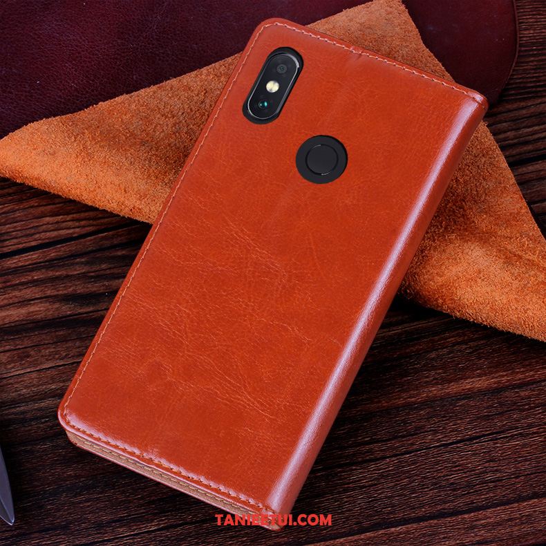 Etui Xiaomi Redmi Note 5 Ochraniacz Skórzany Futerał Telefon Komórkowy, Obudowa Xiaomi Redmi Note 5 Biznes Silikonowe Czerwony Beige