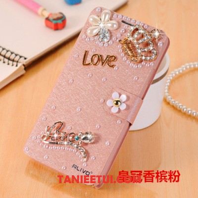 Etui Xiaomi Redmi Note 5 Różowe Czerwony Rhinestone, Pokrowce Xiaomi Redmi Note 5 Ochraniacz Anti-fall Klapa Beige