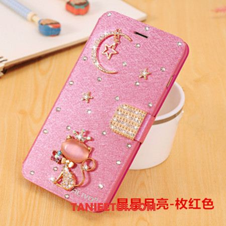 Etui Xiaomi Redmi Note 5 Różowe Czerwony Rhinestone, Pokrowce Xiaomi Redmi Note 5 Ochraniacz Anti-fall Klapa Beige