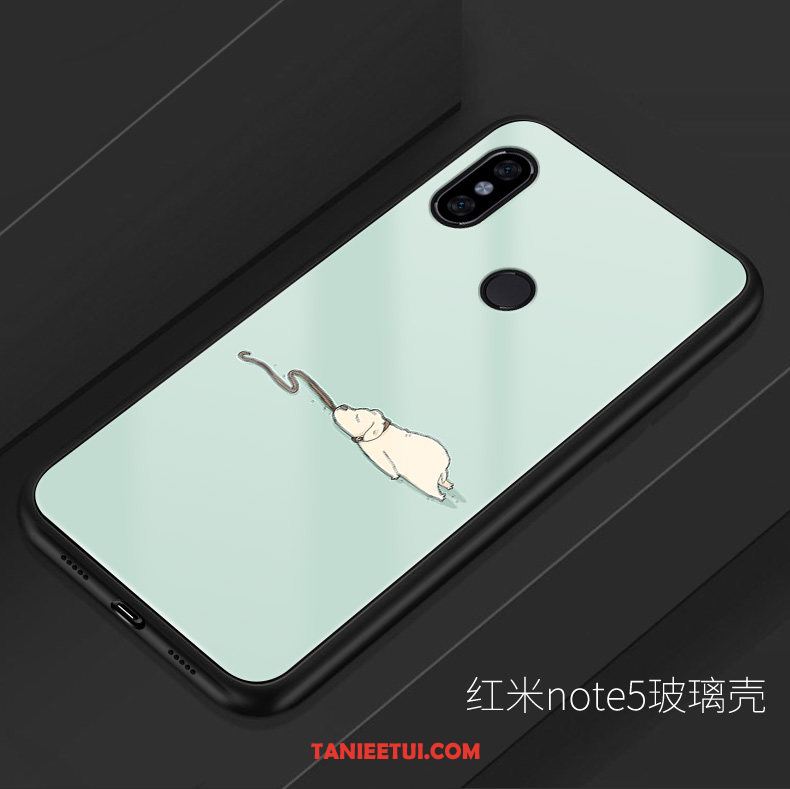 Etui Xiaomi Redmi Note 5 Zielony Telefon Komórkowy Szkło, Obudowa Xiaomi Redmi Note 5 Kreskówka Mały Psy Beige