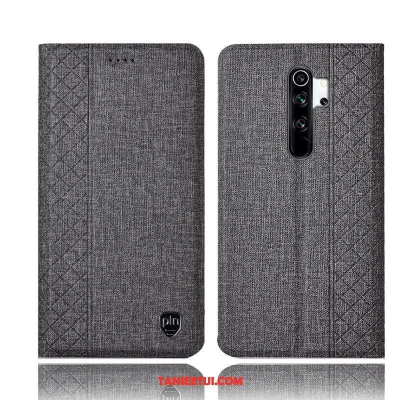 Etui Xiaomi Redmi Note 8 Pro Mały Bawełna I Len Ochraniacz, Obudowa Xiaomi Redmi Note 8 Pro Skórzany Futerał All Inclusive Niebieski Beige