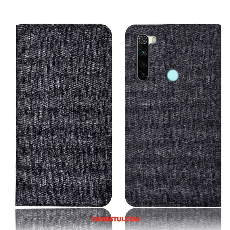 Etui Xiaomi Redmi Note 8 Pro Skórzany Bawełna I Len Czerwony, Futerał Xiaomi Redmi Note 8 Pro Ochraniacz All Inclusive Niebieski Beige