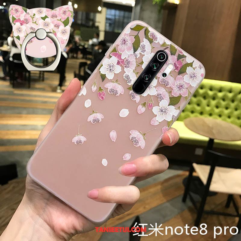 Etui Xiaomi Redmi Note 8 Pro Wiszące Ozdoby Sakura Telefon Komórkowy, Futerał Xiaomi Redmi Note 8 Pro Ochraniacz Miękki Silikonowe Beige