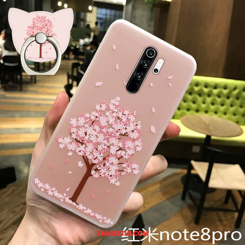 Etui Xiaomi Redmi Note 8 Pro Wiszące Ozdoby Sakura Telefon Komórkowy, Futerał Xiaomi Redmi Note 8 Pro Ochraniacz Miękki Silikonowe Beige