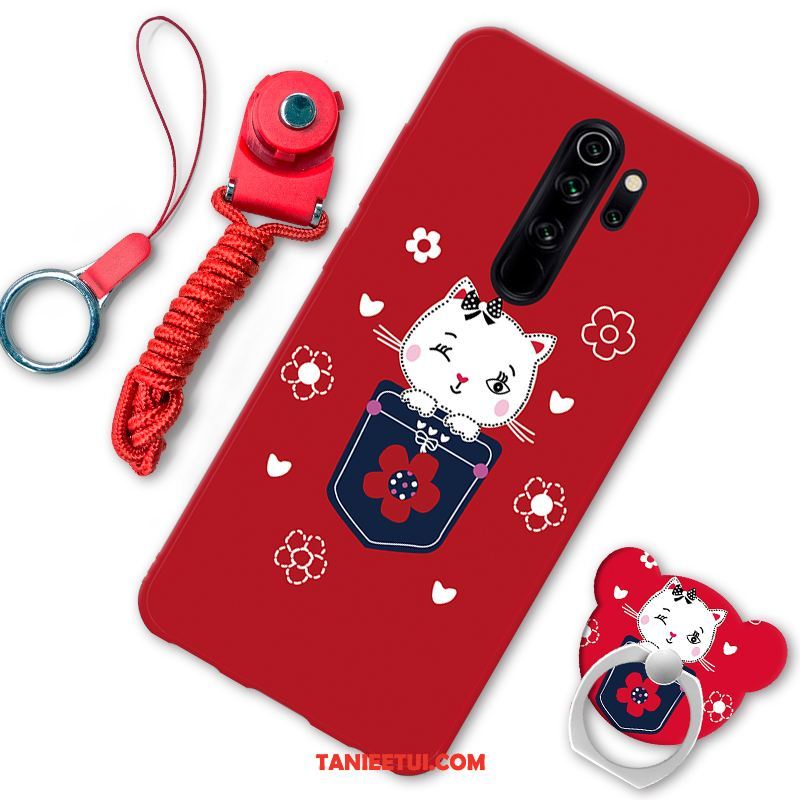 Etui Xiaomi Redmi Note 8 Pro Wspornik Anti-fall Wiszące Ozdoby, Obudowa Xiaomi Redmi Note 8 Pro Kreskówka Telefon Komórkowy Czerwony Beige