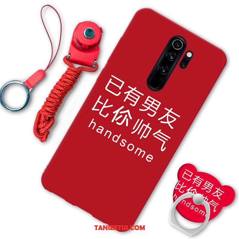 Etui Xiaomi Redmi Note 8 Pro Wspornik Anti-fall Wiszące Ozdoby, Obudowa Xiaomi Redmi Note 8 Pro Kreskówka Telefon Komórkowy Czerwony Beige