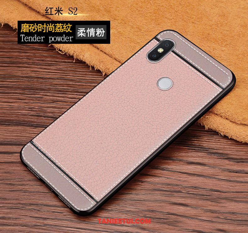 Etui Xiaomi Redmi S2 Miękki Czerwony Nubuku, Futerał Xiaomi Redmi S2 Anti-fall Wzór Telefon Komórkowy Beige