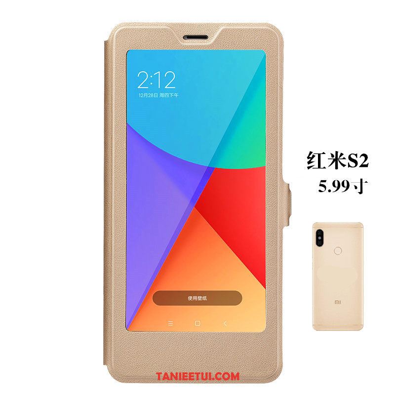 Etui Xiaomi Redmi S2 Ochraniacz Klapa Czerwony, Obudowa Xiaomi Redmi S2 Telefon Komórkowy Czarny Mały Beige