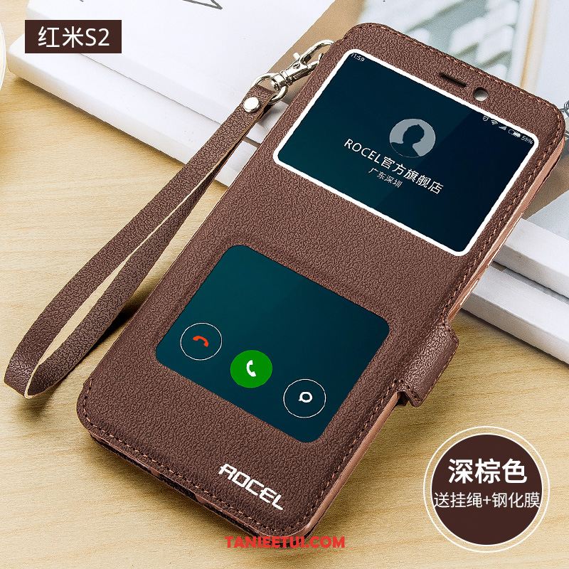 Etui Xiaomi Redmi S2 Złoto Ochraniacz Miękki, Obudowa Xiaomi Redmi S2 Anti-fall Skórzany Futerał Mały Beige