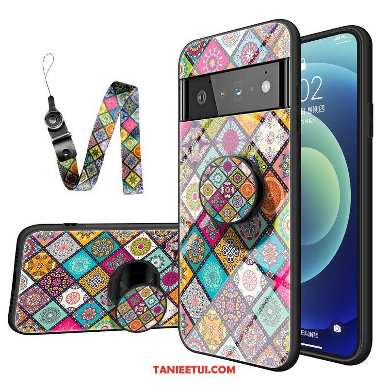 Etui do Google Pixel 6 Pro Patchworkowy Uchwyt Magnetyczny