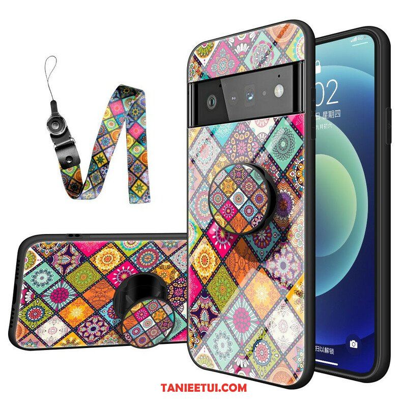 Etui do Google Pixel 6 Pro Patchworkowy Uchwyt Magnetyczny