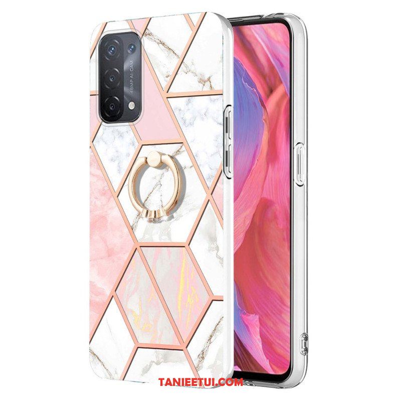 Etui do Oppo A54 5G / A74 5G Marmur Ze Wspornikiem Pierścienia