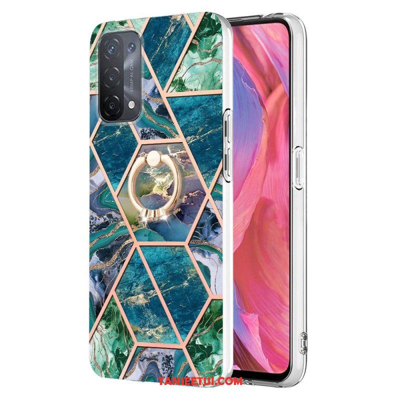 Etui do Oppo A54 5G / A74 5G Marmur Ze Wspornikiem Pierścienia