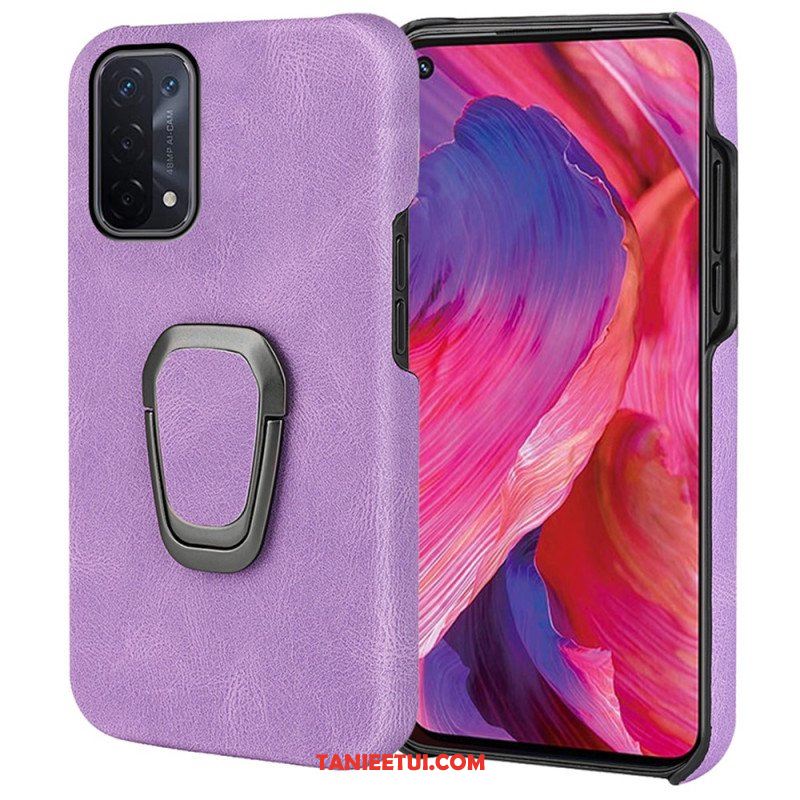 Etui do Oppo A54 5G / A74 5G Uchwyt Na Pierścionek Z Efektem Skóry