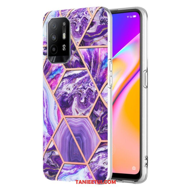 Etui do Oppo A94 5G Błyszczący Geometryczny Marmur