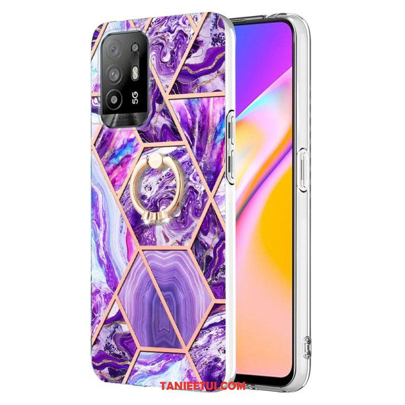 Etui do Oppo A94 5G Geometryczny Marmur Z Pierścionkiem