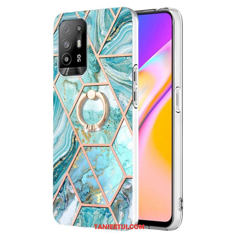 Etui do Oppo A94 5G Geometryczny Marmur Z Pierścionkiem