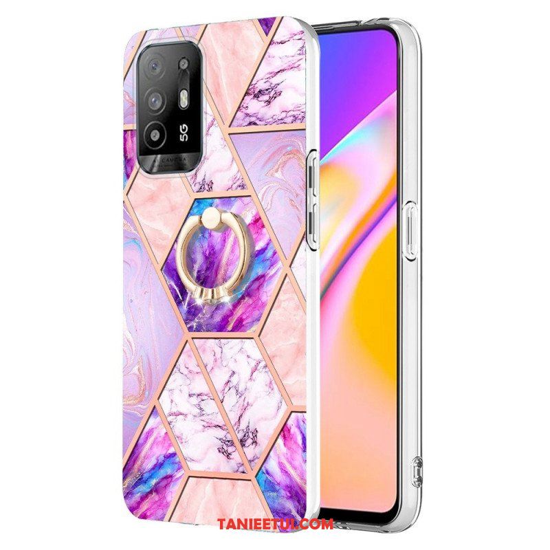 Etui do Oppo A94 5G Geometryczny Marmur Z Pierścionkiem