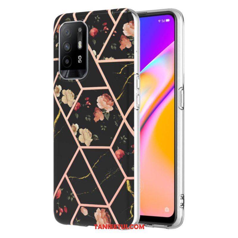 Etui do Oppo A94 5G Kolorowy Geometryczny Marmur