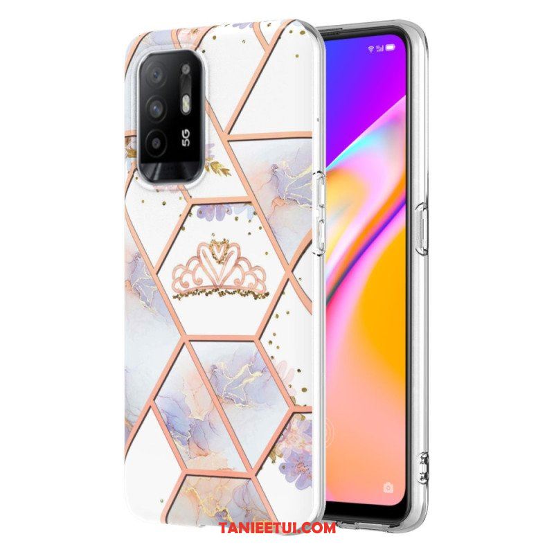 Etui do Oppo A94 5G Kolorowy Geometryczny Marmur