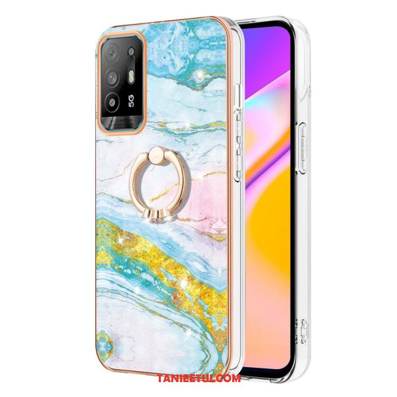 Etui do Oppo A94 5G Marmur Z Pierścieniem